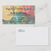 Carte De Visite Entraîneur végétalien de mode de vie (Devant / Derrière)