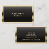 Carte De Visite Entraîneur Vocal Cadre Or Moderne Musical (Devant / Derrière)