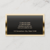 Carte De Visite Entraîneur Vocal Cadre Or Moderne Musical (Dos)