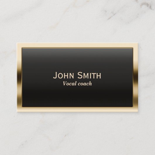Carte De Visite Entraîneur Vocal Cadre Or Moderne Musical (Devant)
