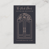 Carte De Visite Entrée moderne en arc Rose floral Marine de porte  (Devant)