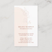 Carte De Visite Entrée moderne en Arc Rose Floral Rose (Dos)