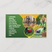 Carte De Visite Entrepôt de la pelouse vert et jaune Débordement (Dos)