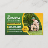 Carte De Visite Entrepôt de la pelouse vert et jaune Débordement (Devant)