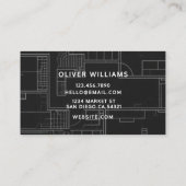 Carte De Visite Entrepreneur Architecte Luxe Noir Moderne (Dos)