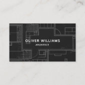 Carte De Visite Entrepreneur Architecte Luxe Noir Moderne (Devant)