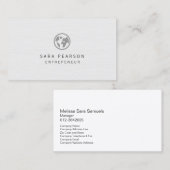 Carte De Visite Entrepreneur Black Globe Icon Professionnel (Devant / Derrière)