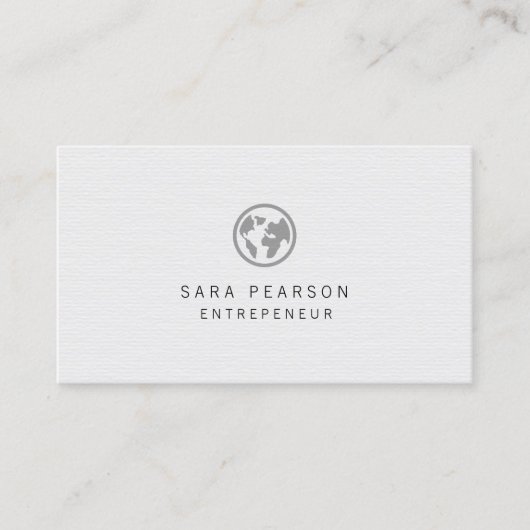 Carte De Visite Entrepreneur Black Globe Icon Professionnel (Devant)