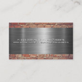 Carte De Visite Entrepreneur | Brick en acier | chantier (Dos)