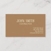 Carte De Visite Entrepreneur Brown de construction de clôture simp (Dos)