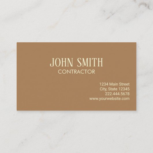 Carte De Visite Entrepreneur Brown de construction de clôture simp (Dos)