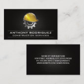 Carte De Visite Entrepreneur | Col bleu de construction (Devant / Derrière)