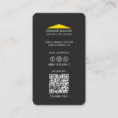 Carte De Visite Entrepreneur Constructeur de construction Carpenti (Dos)