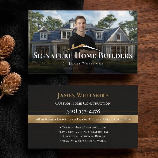Carte De Visite Entrepreneur Constructeur de Maisons Professionnel