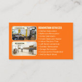 Carte De Visite Entrepreneur Constructeur Rénovation Maison Jaune (Dos)