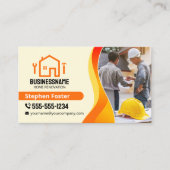 Carte De Visite Entrepreneur Constructeur Rénovation Maison Jaune (Devant)