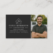 Carte de visite entrepreneur construction noir arg (Devant)