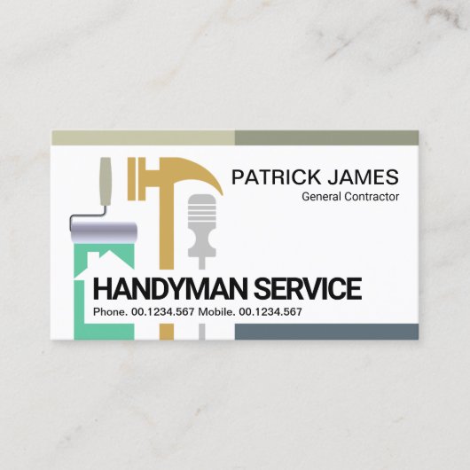 Carte De Visite Entrepreneur créatif Handyman Outils Entrepreneur (Devant)