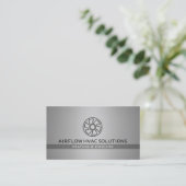 Carte De Visite Entrepreneur CVC Chauffage Climatisation Logo Vent (Debout devant)
