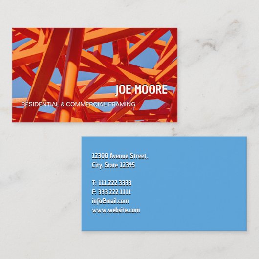 Carte De Visite Entrepreneur de cadre (Devant / Derrière)