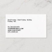 Carte De Visite Entrepreneur de cadre simple (Dos)