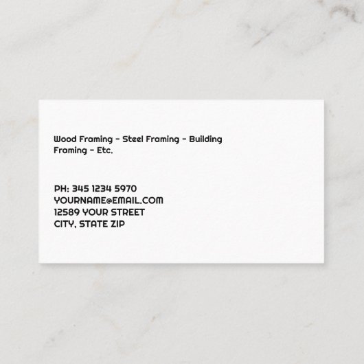 Carte De Visite Entrepreneur de cadre simple (Dos)