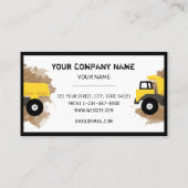 Carte De Visite Entrepreneur de camions de pompage de construction (Dos)