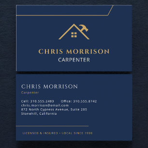 Carte De Visite Entrepreneur de charpenterie Constructeur de maiso