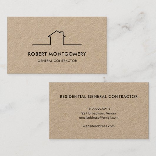 Carte De Visite Entrepreneur de construction (Devant / Derrière)
