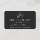 Carte De Visite Entrepreneur de construction Argent Noir (Devant)