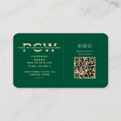 Carte De Visite Entrepreneur de construction Carpenter Hunter Gree (Dos)