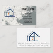 Carte De Visite Entrepreneur de construction | Col bleu (Devant / Derrière)