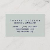 Carte De Visite Entrepreneur de construction d'architecte de const (Dos)