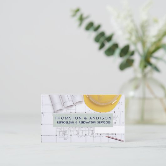 Carte De Visite Entrepreneur de construction d'architecte de const (Debout devant)