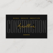 Carte De Visite Entrepreneur de construction de luxe Construction  (Devant)