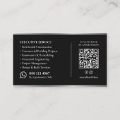 Carte De Visite Entrepreneur de construction de luxe Crest noir (Dos)