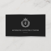 Carte De Visite Entrepreneur de construction de luxe Crest noir (Devant)