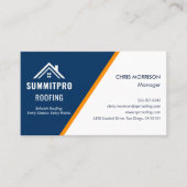 Carte De Visite Entrepreneur de construction de toitures Orange de (Devant)