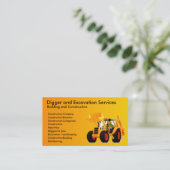 Carte De Visite Entrepreneur de construction défonceur jaune (Debout devant)