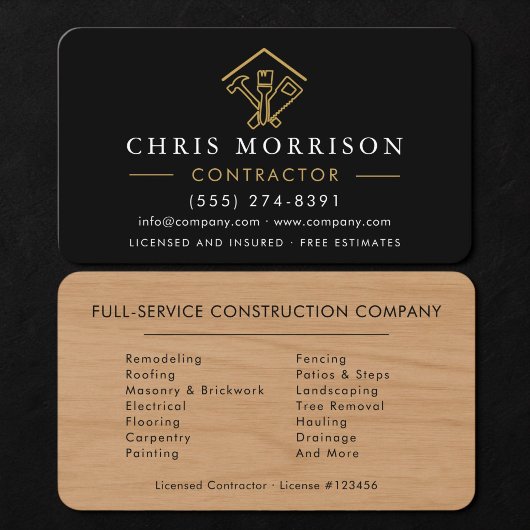 Carte De Visite Entrepreneur de construction en bois