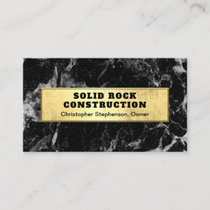 Carte De Visite Entrepreneur de construction en marbre noir or mod