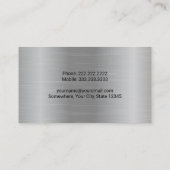 Carte De Visite Entrepreneur de construction Excavateur Opérateur  (Dos)