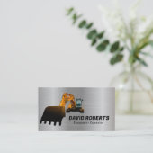 Carte De Visite Entrepreneur de construction Excavateur Opérateur  (Debout devant)