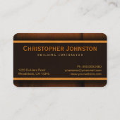 Carte De Visite Entrepreneur de construction Faux Pine Wood (Dos)
