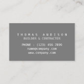 Carte De Visite Entrepreneur de construction moderne (Dos)