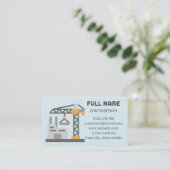 Carte De Visite Entrepreneur de construction moderne Code QR bleu (Debout devant)