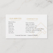 Carte De Visite Entrepreneur de construction professionnel (Dos)