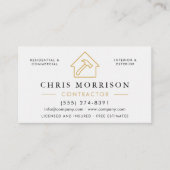 Carte De Visite Entrepreneur de construction professionnel (Devant)