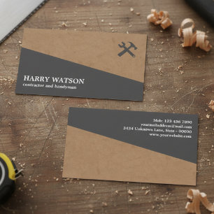 Carte De Visite Entrepreneur de construction professionnel & homme