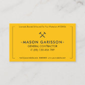 Carte De Visite Entrepreneur de construction professionnel jaune n (Devant)